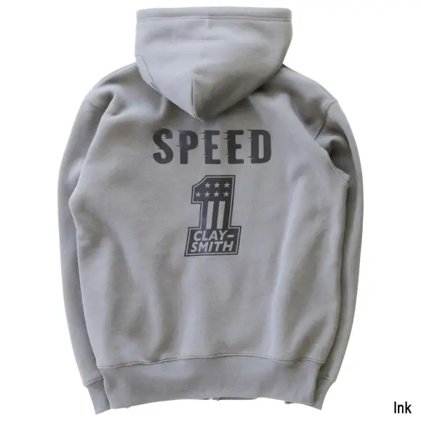 CLAY SMITH CAMS ブラックパーカー Mr. Horsepower with Checkered Flags Black Hoodie Sweatshirt